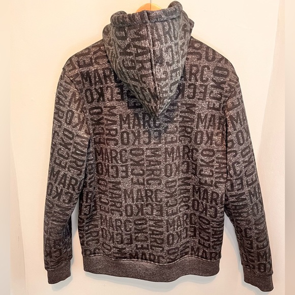 Marc Ecko - Men’s Medium - Fuzzy Black & Grey Hoodie - - Picture 15 of 16